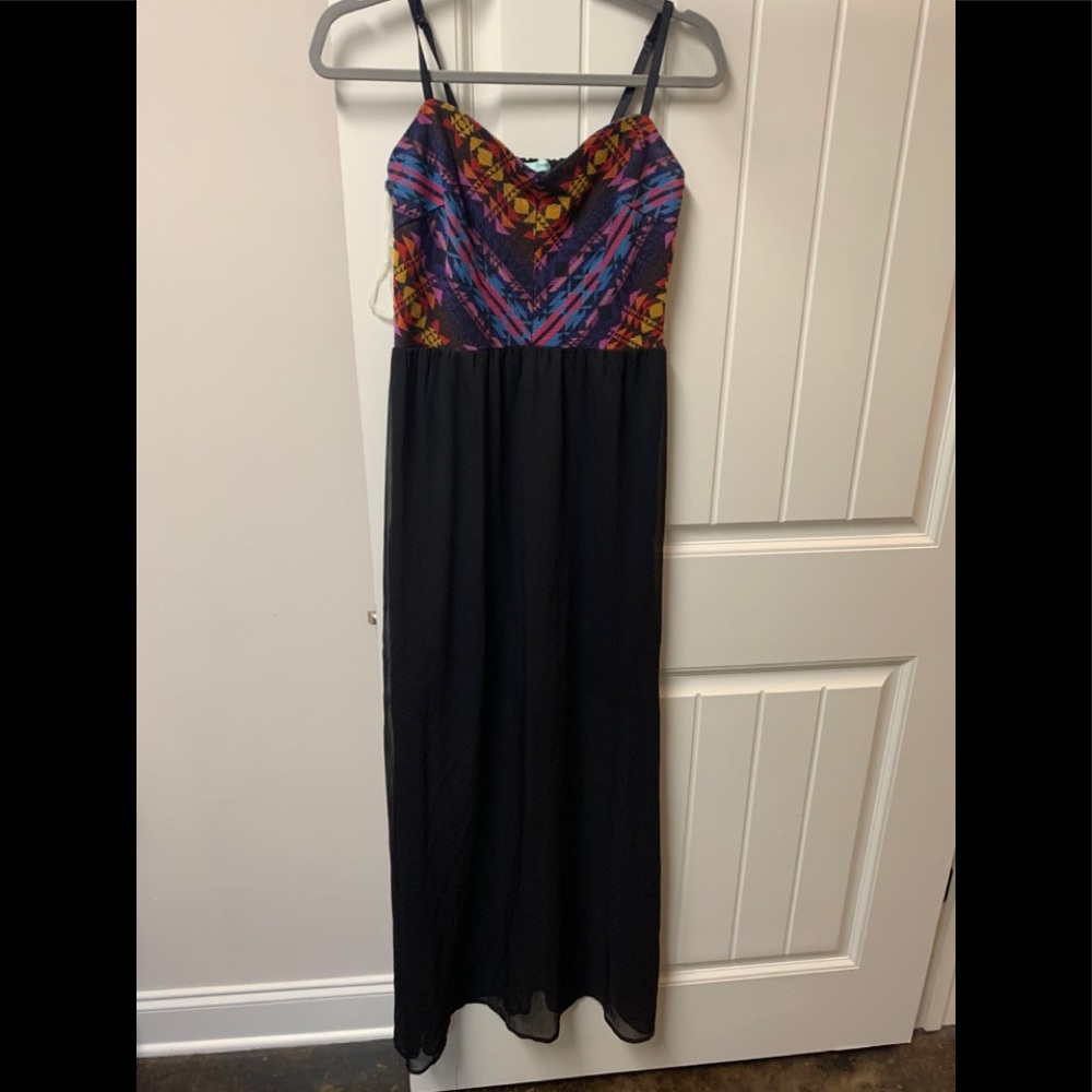 Printed maxi dress with straps